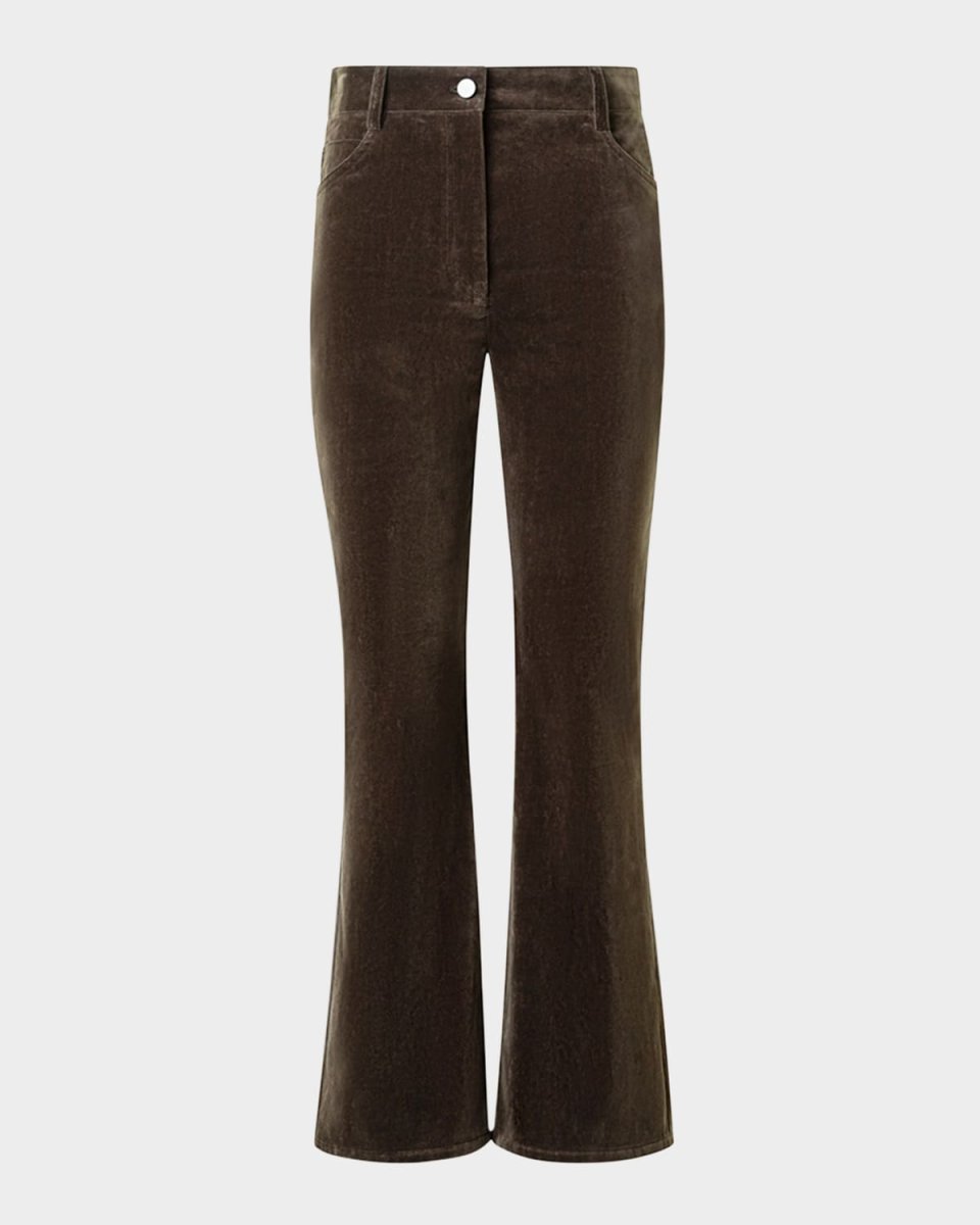 Cali Cropped Stretch Velvet Bootcut Pants